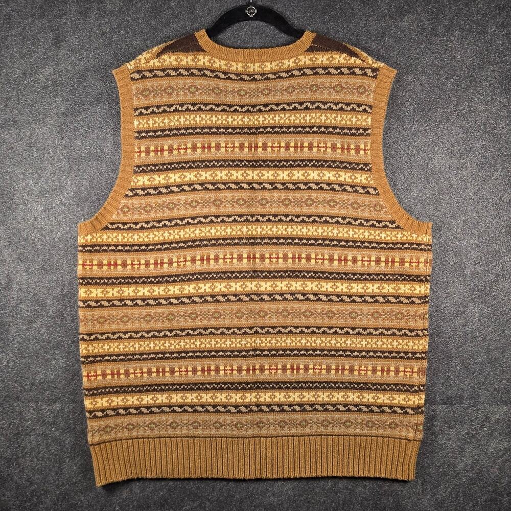 NWOT J.Crew Fair Isle 100% Lambswool Sweater Vest Masc Size XL V-Neck - Picture 3 of 6